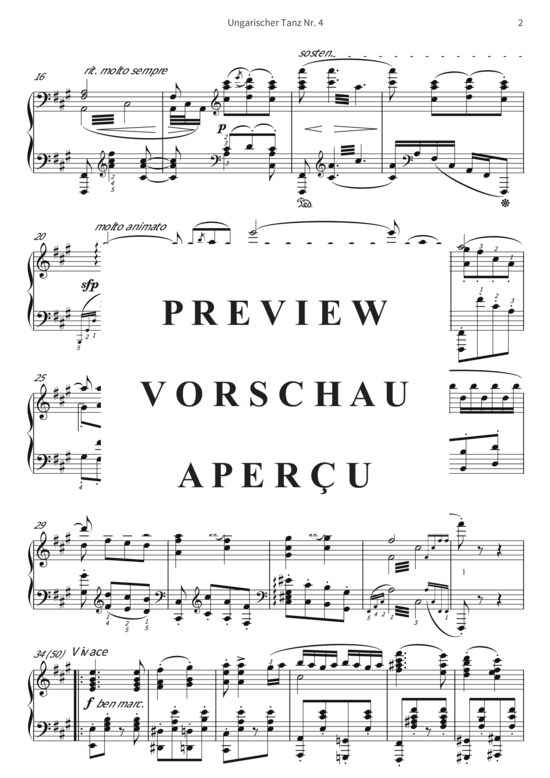 gallery: Ungarischer Tanz Nr. 4 - aus der Sammlung Ungarische Tänze, Buch 1 , , (Klavier Solo)