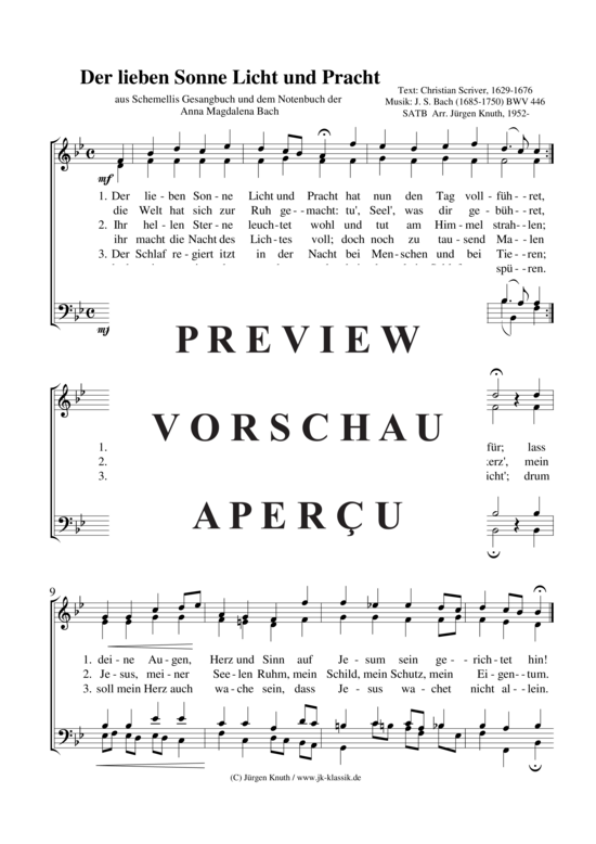 gallery: Der lieben Sonne Licht und Pracht (BWV 446) , ,  (Gemischter Chor)