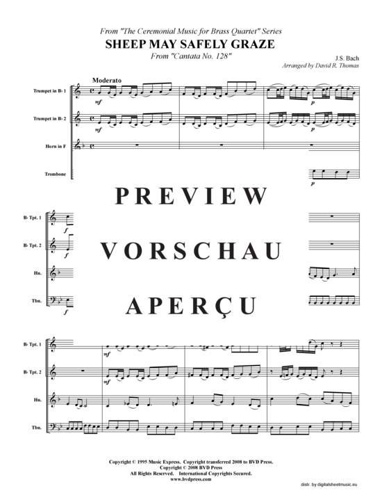 gallery: Schafe können sicher weiden (2xTromp in B, Horn in F (Pos) , , , Pos)