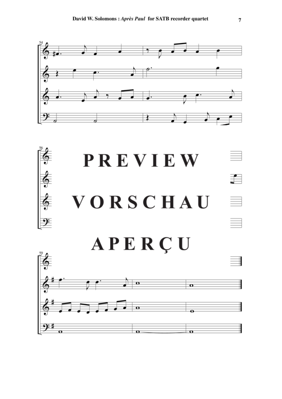 gallery: Après Paul , , (Blockflöten Quartett SATB)