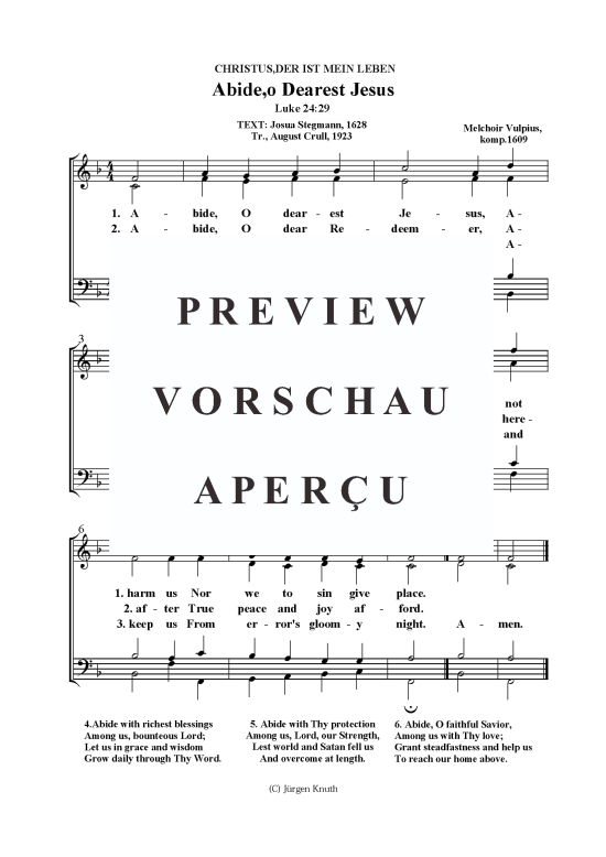 gallery: Abide,o Dearest Jesus (Christus der ist mein Leben) , ,  (Gemischter Chor)