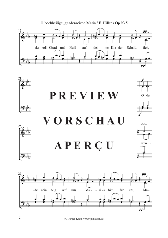 gallery: O hochheilige, gnadenreiche Maria (aus 6 Marienlieder Op.93 (No.5) , ,  (Gemischter Chor)