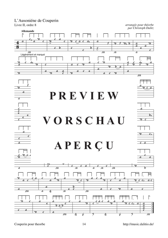 gallery: Couperin pour Théorbe - 36 Stücke für Theorbe , , (Laute)