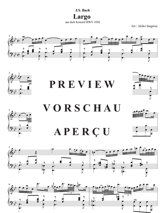 gallery: Largo aus dem Konzert BWV 1056 , , (Klavier Solo)