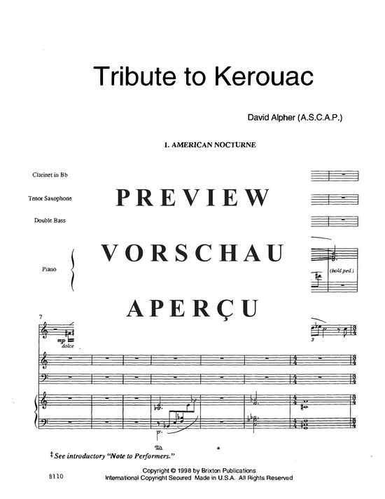 gallery: Tribute to Kerouac , , (Klarinette, Tenorsaxophon, Klavier und Kontrabass)