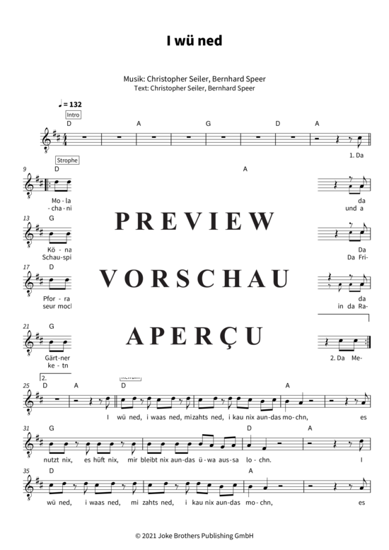 gallery: I wü ned (Gesang + Akkorde) , Seiler und Speer,  (Leadsheet)