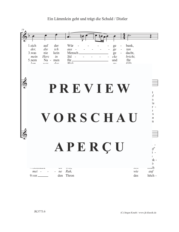 gallery: Ein Lämmlein geht und trägt die Schuld (Der Jahrkreis Op.5, No.12), , (female choir SSA)