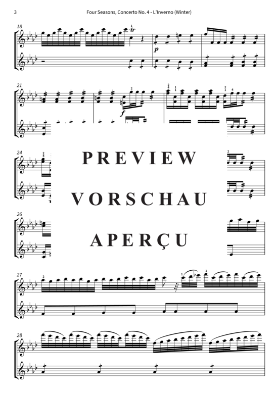 gallery: Four Seasons, Concerto No. 4 - L´Inverno (Winter) , Twiolins The,  - Allegro non molto (Geigen Duett)