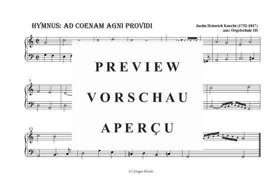 gallery: Hymnus: Ad Coenam Adni Providi  , , (Orgel Solo)