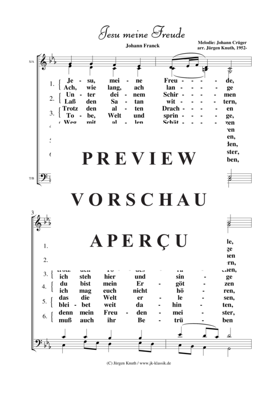 gallery: Jesu meine Freude , , (Gemischter Chor + Orgel/Klavier)