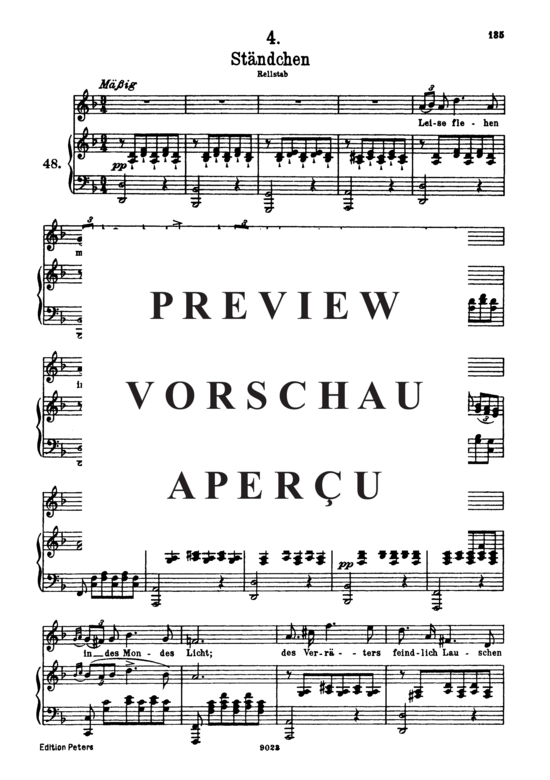 gallery: Ständchen, D.957-4 Leise flehen meine Lieder (Schwanengesang) , ,  (Gesang hoch + Klavier)