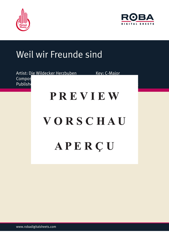 gallery: Weil wir Freunde sind , Wildecker Herzbuben, 	Die, (Klavier + Gesang)