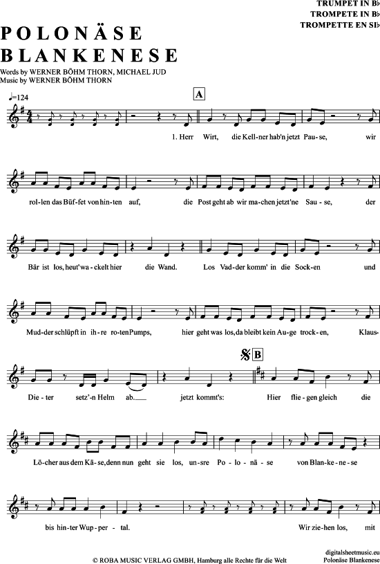 gallery: Polonäse Blankenese , Wendehals, Gottlieb, (Trompete in B)