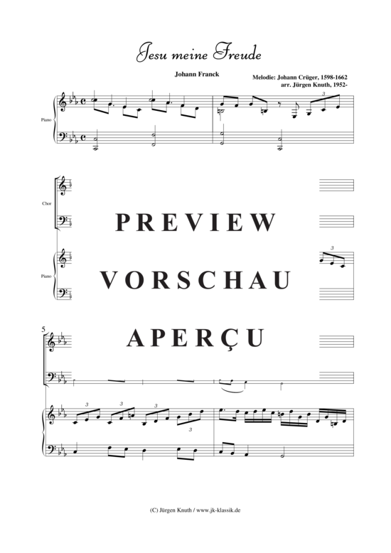 gallery: Jesu meine Freude , , (Gemischter Chor + Orgel/Klavier)