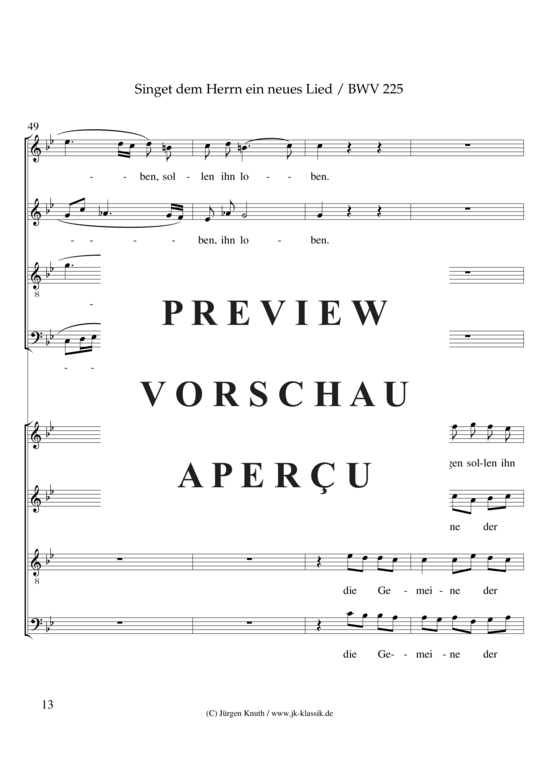 gallery: Singet dem Herrn ein neues Lied / BWV 225 / Motette No.1 , , (Gemischter Chor 8-stimmig)