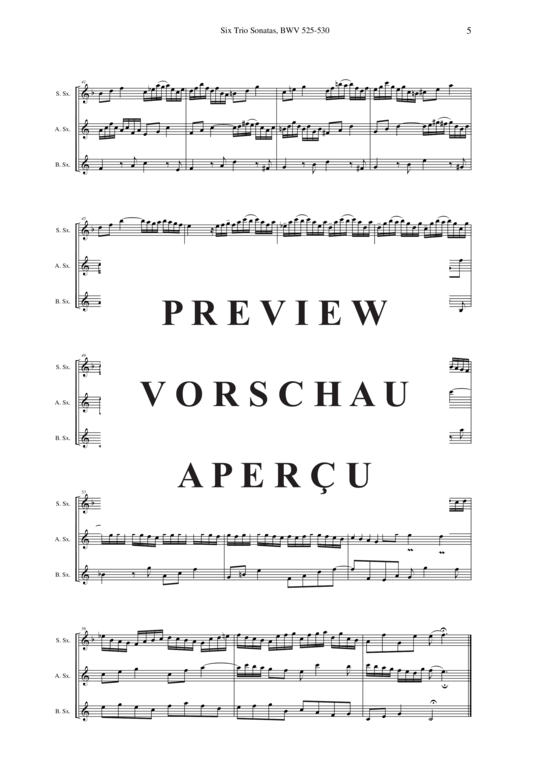 gallery: Six Trio Sonatas, BWV 525-530 , , (Saxophon Trio SAB)