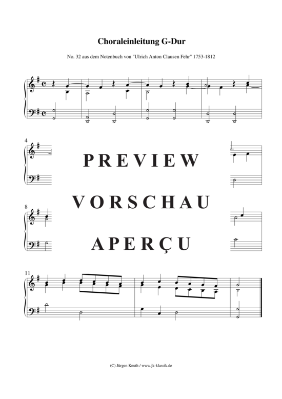 gallery: Choraleinleitung (No.32) , ,  G-Dur (Orgel/Klavier Solo)