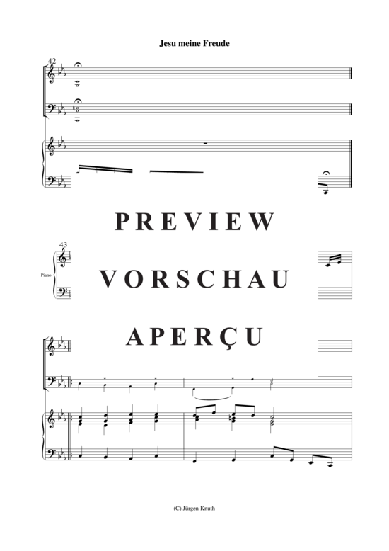 gallery: Jesu meine Freude , , (Gemischter Chor + Orgel/Klavier)