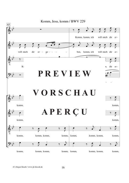 gallery: Komm, Jesu, komm / BWV 229 , , (Gemischter Chor 8-stimmig)