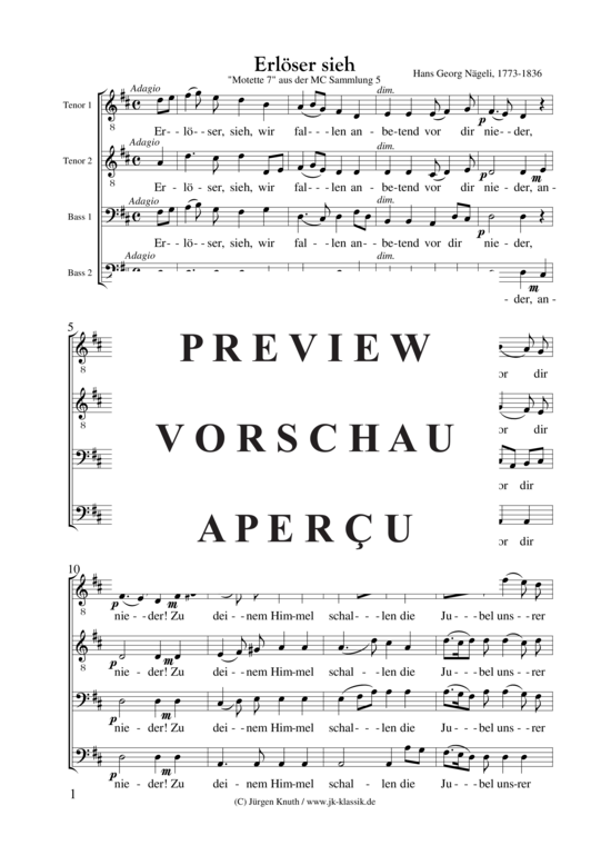 gallery: Erlöser sieh (Motette 7 aus der MC Sammlung 5) , ,  (Männerchor)