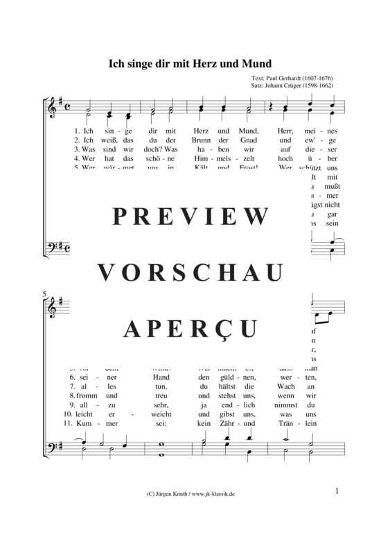 gallery: Ich singe dir mit Herz und Mund , , (Gemischter Chor + 2 Oberstimmen ad lib.)