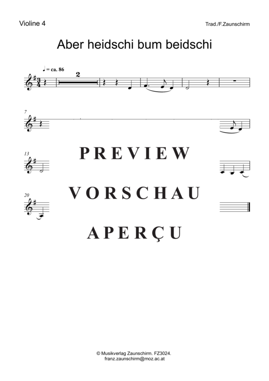 gallery: Aber heidschi bum beidschi , , (Violinen-Quartett)