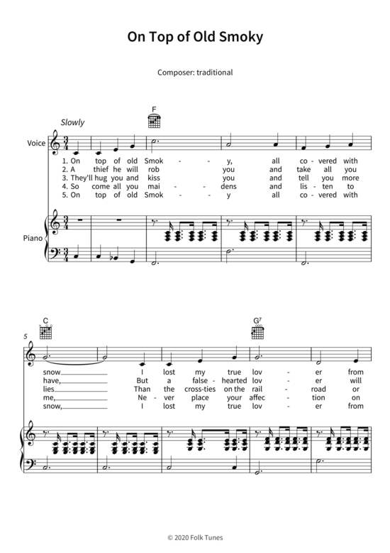 gallery: On Top of Old Smoky , , (Gesang + Klavier, Gitarre)