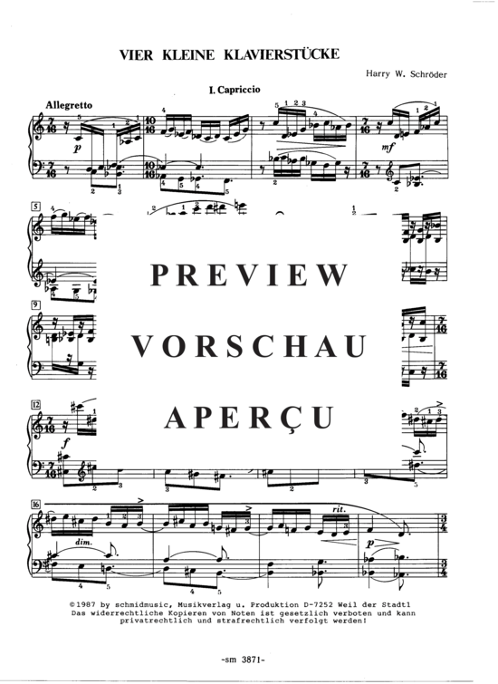 gallery: Vier kleine Klavierstücke , sm3871_preview.pdf, (Klavier Solo)