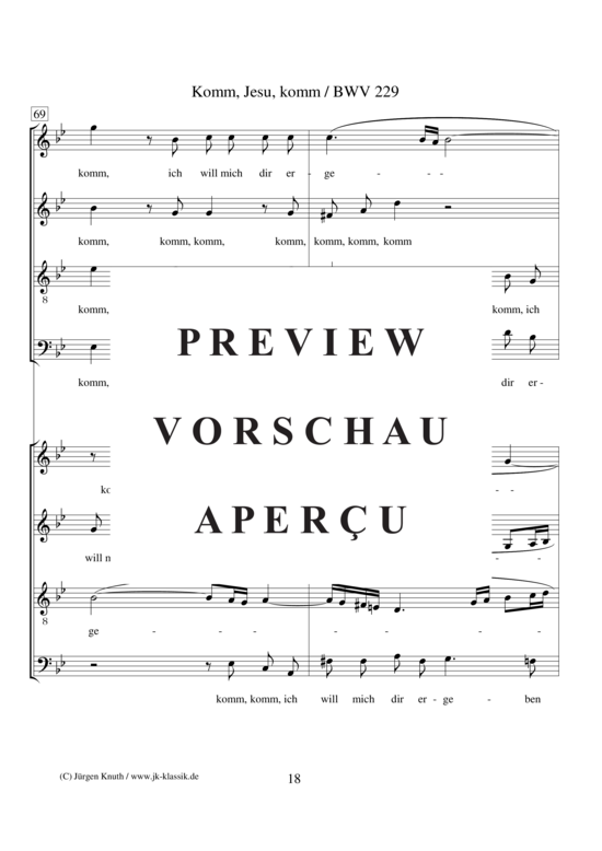 gallery: Komm, Jesu, komm / BWV 229 , , (Gemischter Chor 8-stimmig)