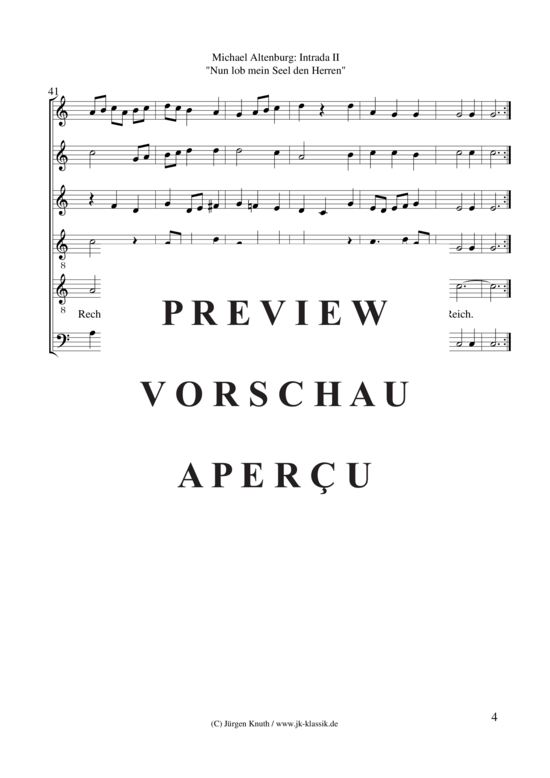 gallery: Intrada II Nun lob mein Seel den Herren (Gemischtes Ensemble für 5 diverse Instrumente + Tenor) , , )