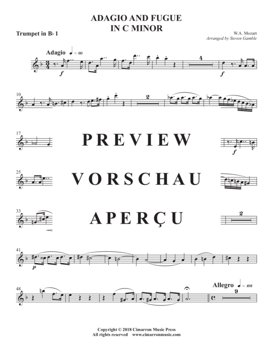 gallery: Adagio and Fugue in c minor , , (Blechbläser Quintett)