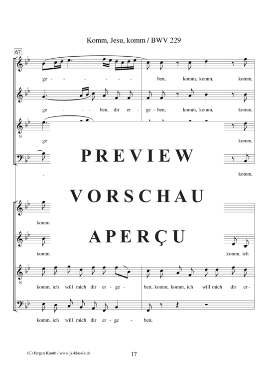 gallery: Komm, Jesu, komm / BWV 229 , , (Gemischter Chor 8-stimmig)