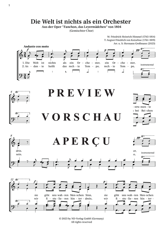 gallery: Fanchon-Lieder - vier Lieder für Gemischten Chor, , 