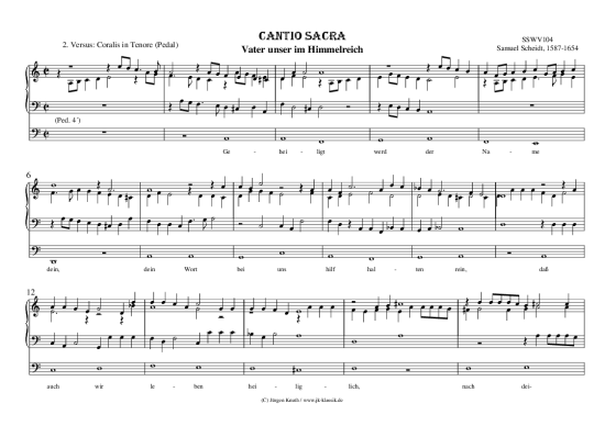 gallery: CANTIO SACRA Vater unser im Himmelreich, 2. Versus: Coralis in Tenore (Pedal) , ,  (Orgel Solo)