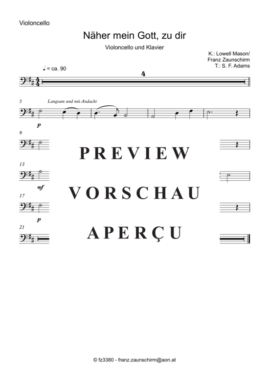 gallery: Näher mein Gott zu dir , , (Violoncello + Klavier)