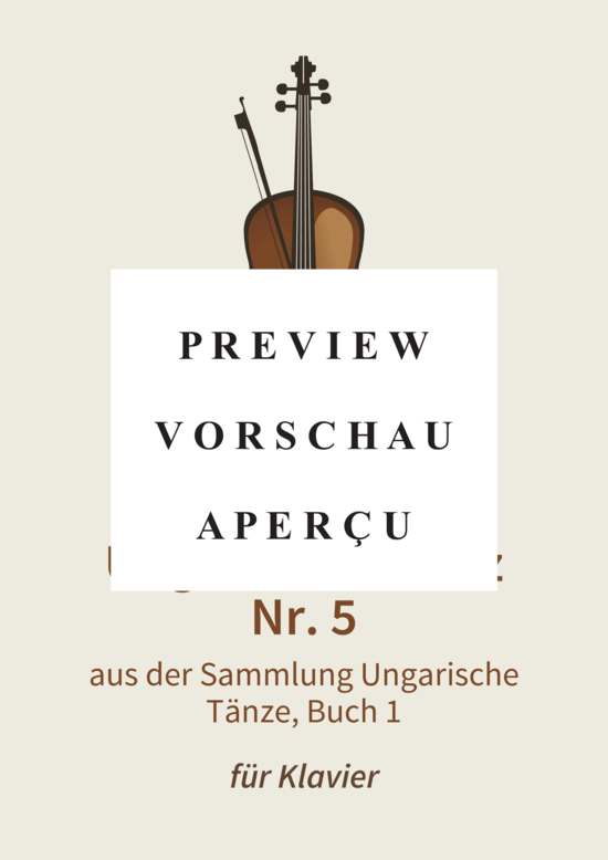 gallery: Ungarischer Tanz Nr. 5 - aus der Sammlung Ungarische Tänze, Buch 1 , , (Klavier Solo)