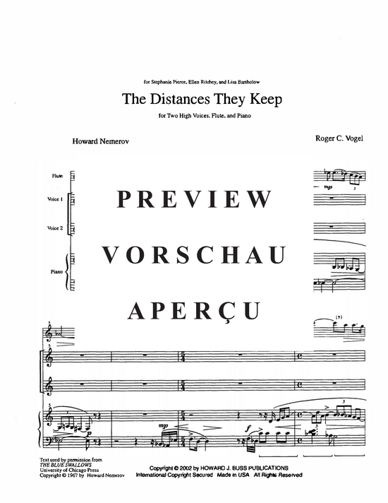 gallery: Distances They Keep, The (2x Sopran/Tenor) , , , Flöte und Klavier)