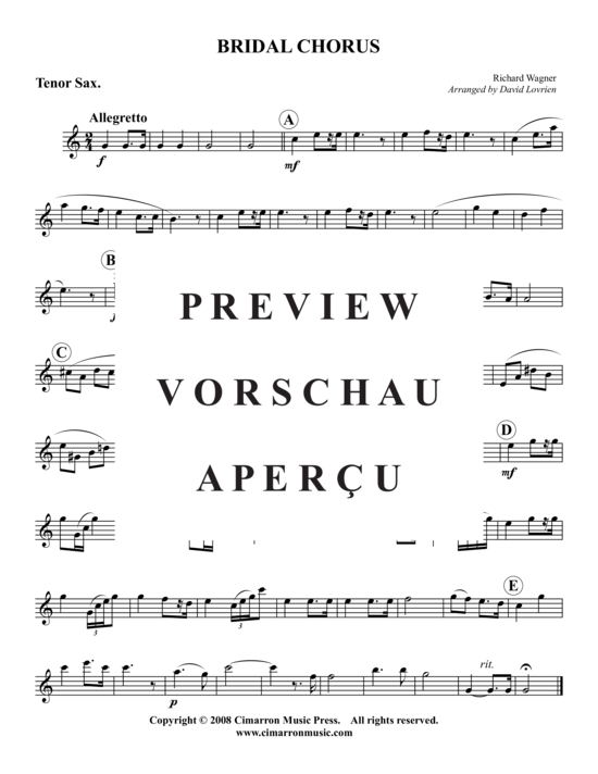 gallery: Hochzeitsmarsch Treulich geführt , , (Saxophon-Quartett SATB)