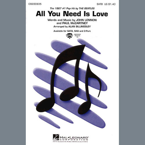 Produktbild zu: All You Need Is Love (arr. Alan Billingsley)