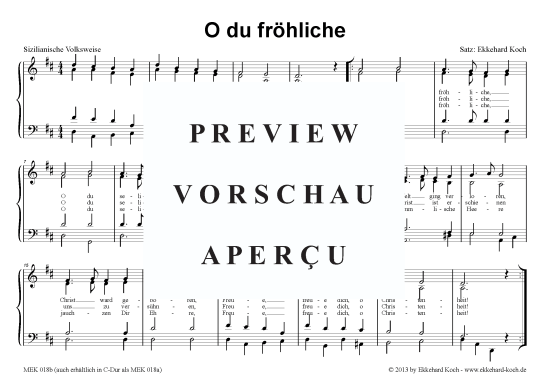 O du fröhliche, D-Dur 