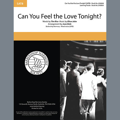 cover: Can You Feel The Love Tonight? (from The Lion King) (arr. June Dale), Elton John, Chor