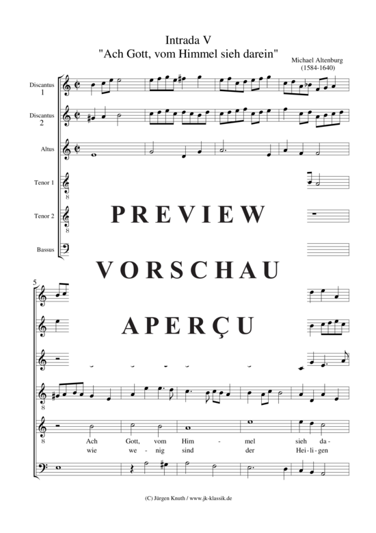 gallery: Intrada V (5) , ,  Ach Gott, vom Himmel sieh darein (Gemischtes Ensemble - Bläser oder Streicher)