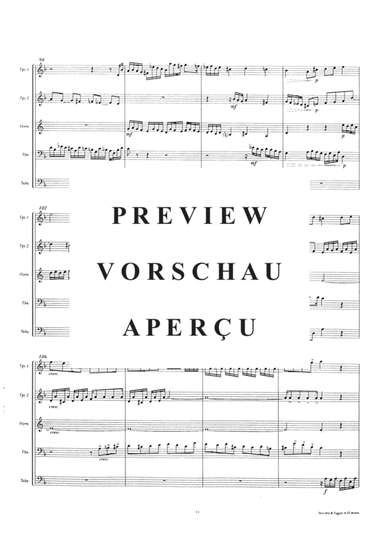 gallery: Toccata & Fugue , , (1.Trp in C/B/Es, 2.Trp in B, Horn in F, Pos, Tuba)