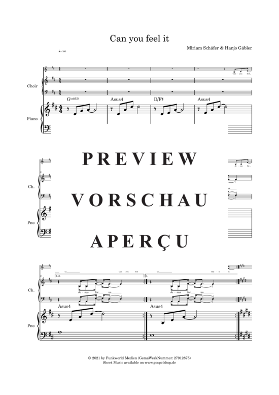 gallery: Can you feel it , Gäbler, Hanjo/Schäfer, Miriam, (Gemischter Chor + Klavier)