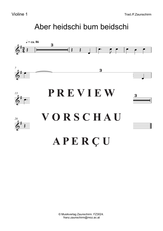 gallery: Aber heidschi bum beidschi , , (Violinen-Quartett)