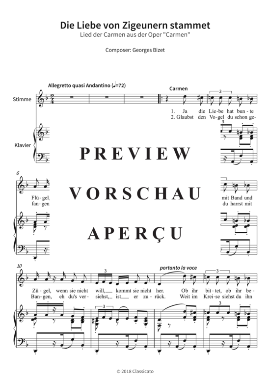 gallery: Die Liebe von Zigeunern stammet - Lied der Carmen aus der Oper Carmen , , (Gesang + Klavier)