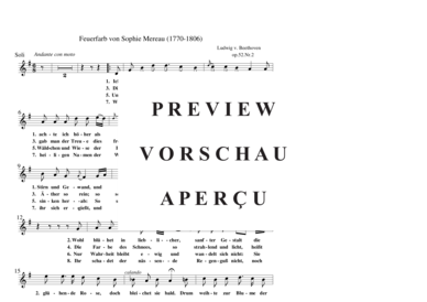 gallery: Feuerfarb von Sophie Mereau op.52. Nr.2 , , (Gesang/Soloinstrument in C + Klavier)