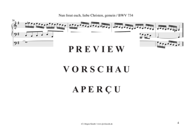gallery: Nun freut euch, liebe Christen, gemein (Es ist gewisslich an der Zeit) , ,  BWV 734 (Orgel Solo)
