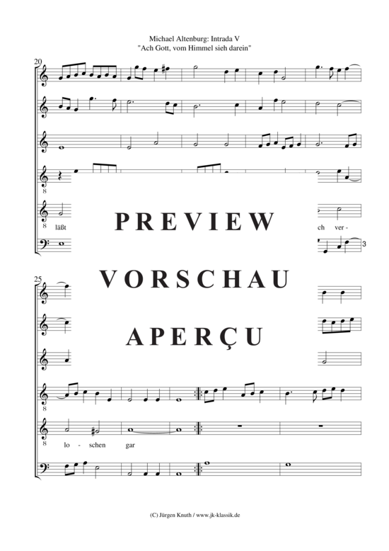 gallery: Intrada V (5) , ,  Ach Gott, vom Himmel sieh darein (Gemischtes Ensemble - Bläser oder Streicher)