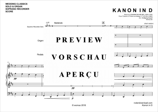 gallery: Kanon in D , , (Blockflöte + Orgel)